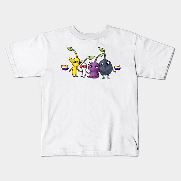 Pride Pikmin Nonbinary Kids T-Shirt by KatieRose